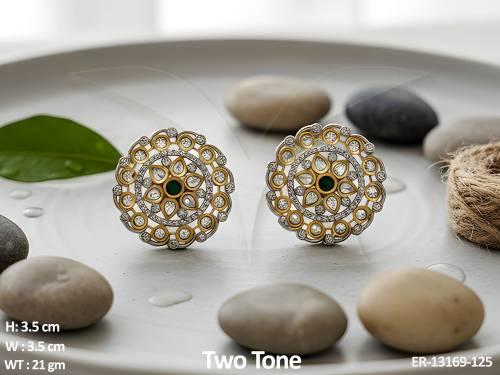 two-tone-polish-fancy-design-party-wear-beautiful-kundan-stones-kundan-earring-tops-studs