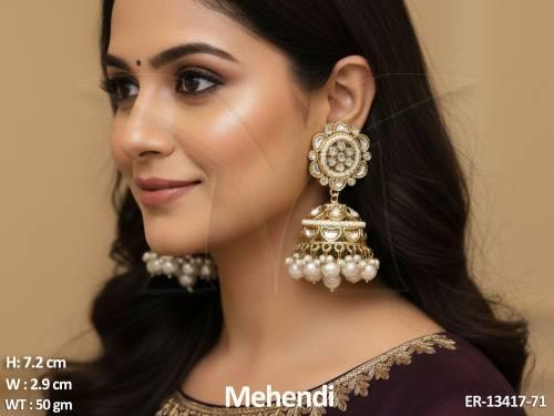 designer-party-wear-fancy-design-mehendi-polish-kundan-jhumka-earrings-