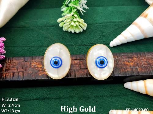 High Gold Polish Fancy Design Fusion Earrings