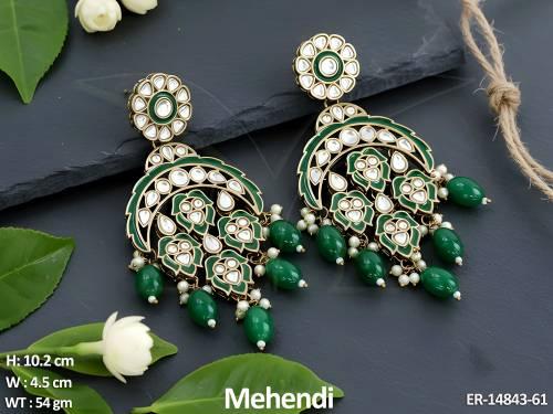 antique-jewellery-designer-mehendi-polish-clustered-pearl-earrings-
