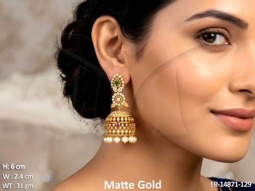 kemp-jewellery-matte-gold-polish-clustered-pearl-attractive-earring