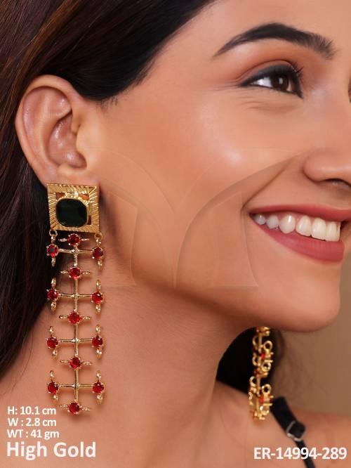 fusion-artificial-jewellery-high-gold-polish-stylish-design-long-earrings-
