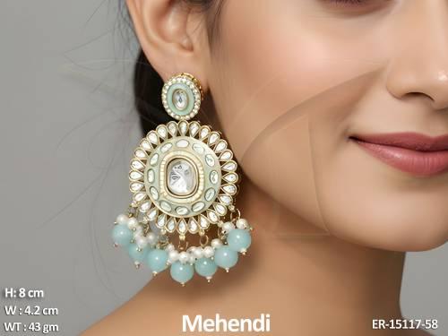 designer-beautiful-mehendi-polish-clustered-pearl-party-wear-earrings-