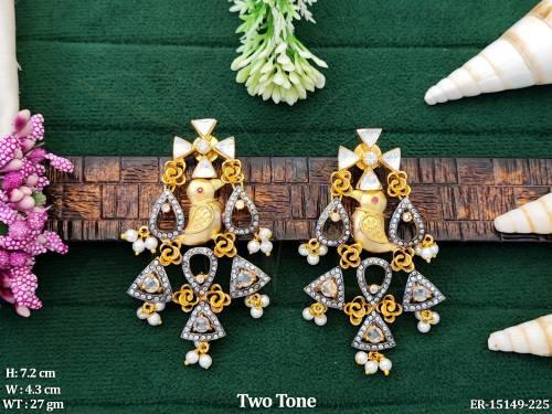 beautiful-bird-design-two-tone-polish-fusion-earrings