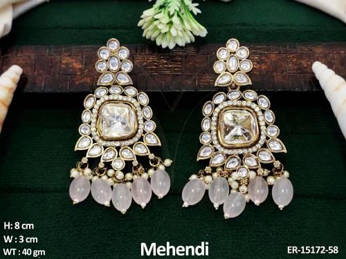Antique jewellery Mehendi Polish Fancy Design Antique Earrings