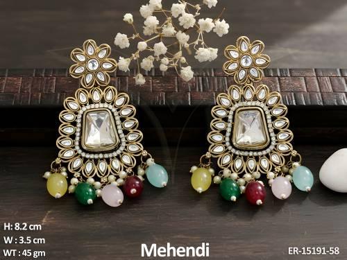 antique-jewellery-mehendi-polish-clustered-pearl-party-wear-earrings-