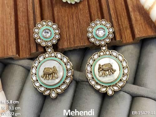 Antique Jewellery High Gold Polish Fancy Designer Earrings  — ER-15479-44