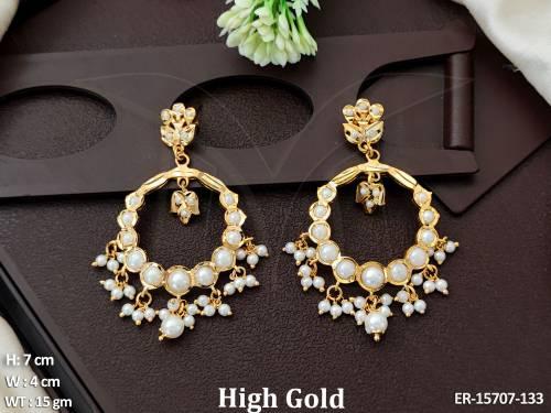 Fancy American Diamond Jewellery High Gold Polish Earrings Sparkle in Style for Special Days
