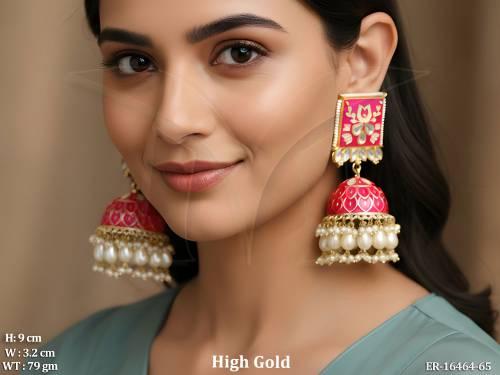 antique-clustered-pearl-high-gold-polish-party-wear-earrings-