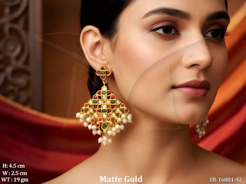 kemp-matte-gold-polish-design-party-wear-earrings-