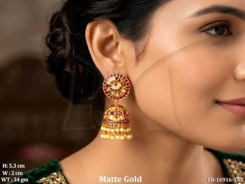 designer-matte-gold-polish-fancy-style-earrings-