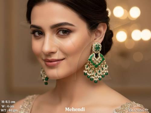 antique-clustered-pearl-mehendi-party-wear-earrings-