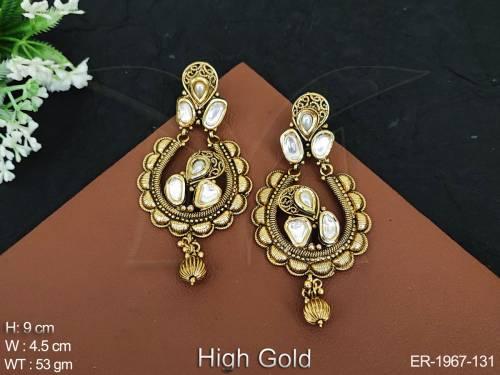 paan polo in paan designed polki earring detail