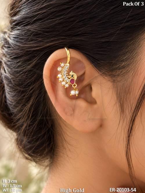 High Gold Peacock Pearl Hanging Earrings