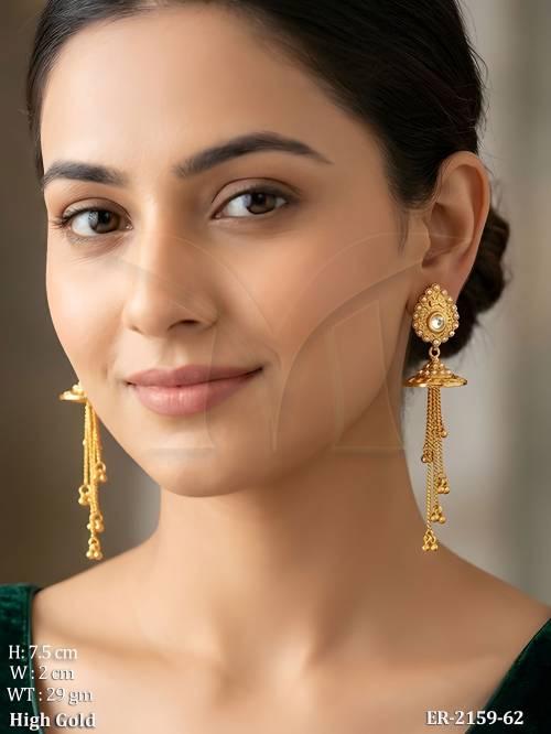 paan delicate small jhumki style antique earrings detail