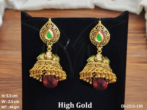 paan hold bollywood jhumki antique earrings