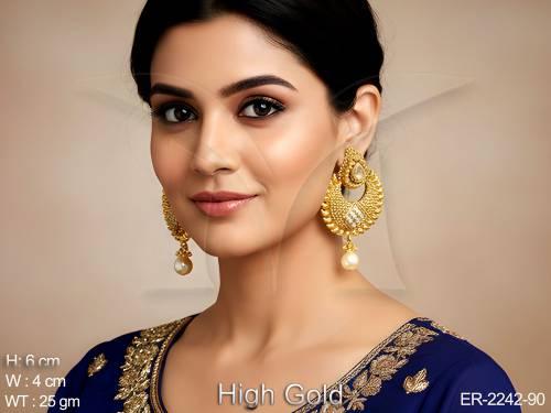 chand bali rhombus center antique earrings detail