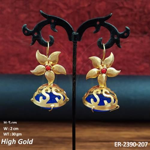 flower dollar jhumki style antique earrings detail