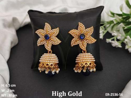 flower jhumki drop punjabi suit antique earrigns — ER-2536-56