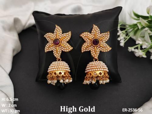 flower jhumki drop punjabi suit antique earrigns — ER-2536-56