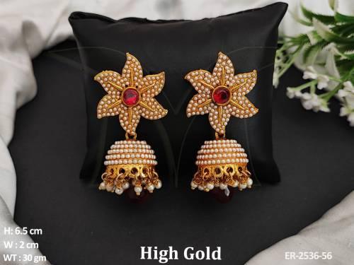 flower jhumki drop punjabi suit antique earrigns — ER-2536-56