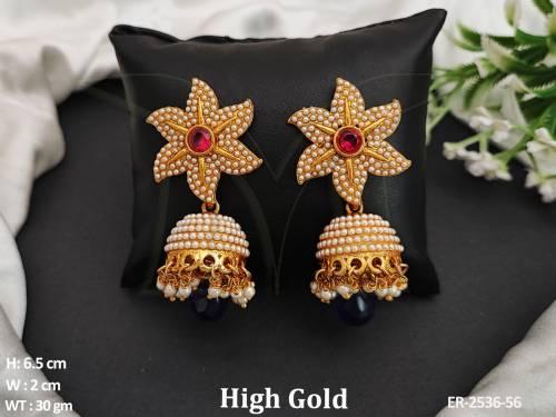 flower jhumki drop punjabi suit antique earrigns