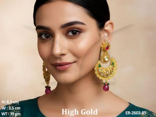 paan hold chand polo designed antique earings