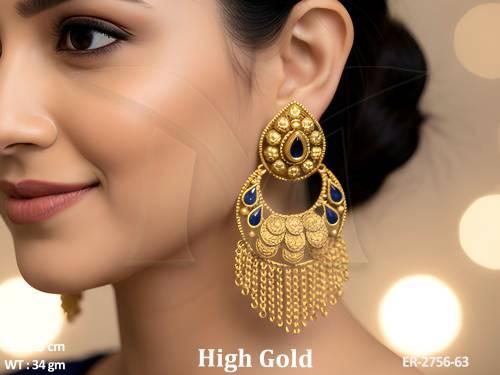 chakri paan chand bali earrings detail