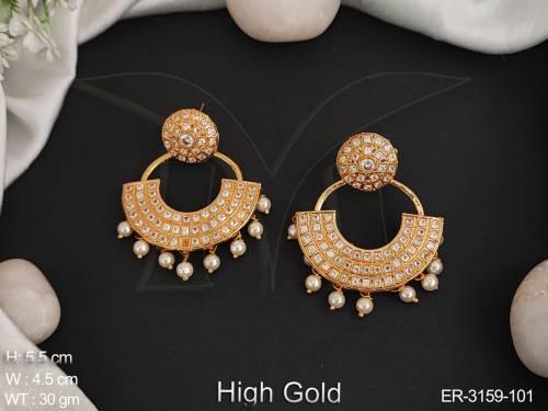 semi circle moti antique earrings detail