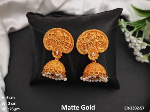 mashroom jhumki antique earrings detail