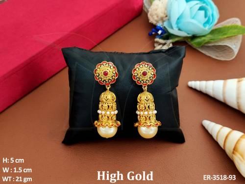 long jhumki antique earrings detail