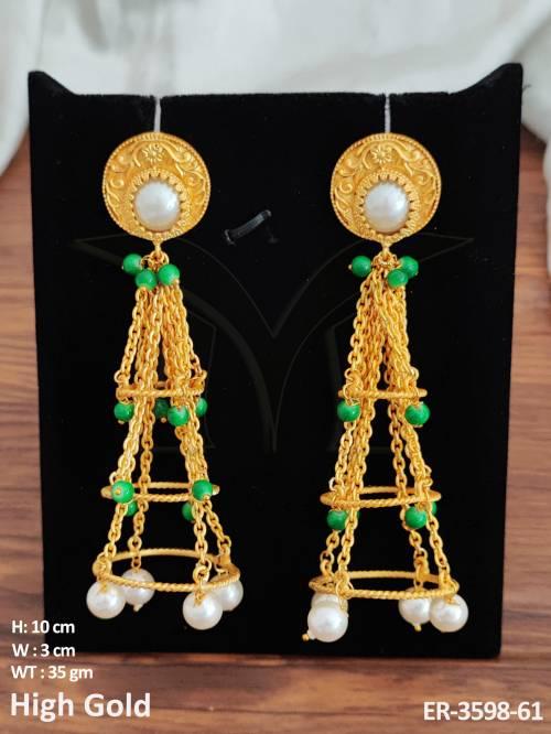 Conical Chained Antique Earrings