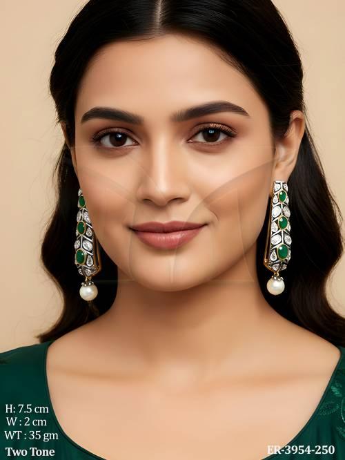 oval stone bali fusion earrings detail
