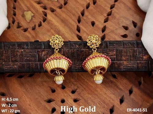 bucket style shape antique earrings detail