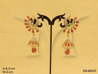 gold peacock earrings pretty peacock bird animal antique earrings detail