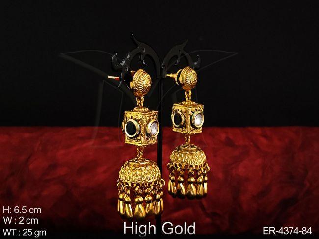 dome cube antique earrings detail
