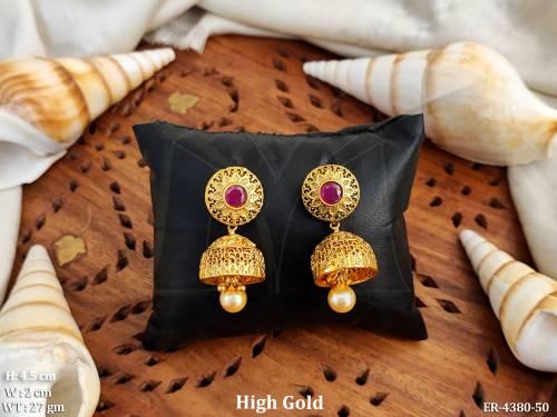 round star jhumki earrings detail