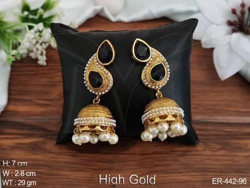 koyari designer jumki fashion antique earrings detail