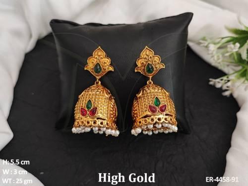 dome shape traditional antique earrings detail