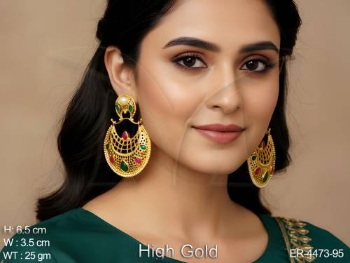 chand hanging antique earring detail