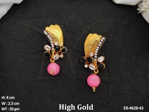 moti drop leaf antique earrings detail