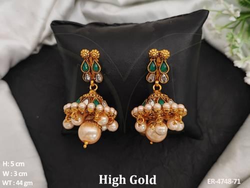 paan shape jhumki earring detail
