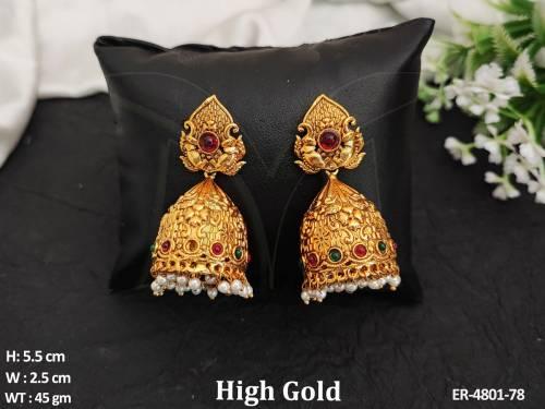 conical triangular kemp stone earrings detail