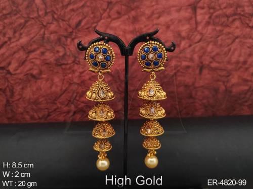triangle shape triple antique earrings detail