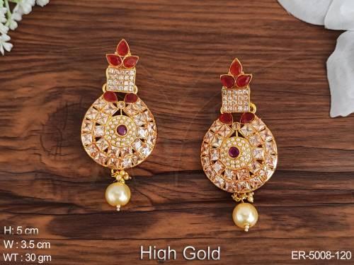 paan oval shape antique earrings detail