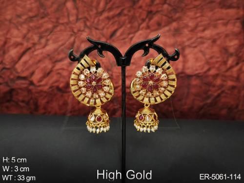 shehnai style antique earrings detail