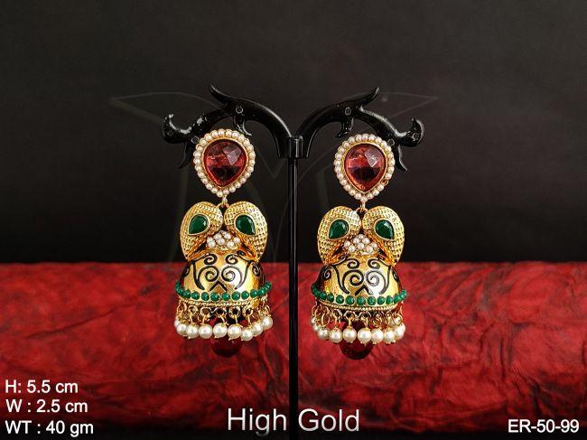 latest jubar jumki antique earrings detail