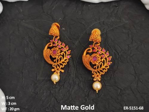peacock in face side style antique earrings detail