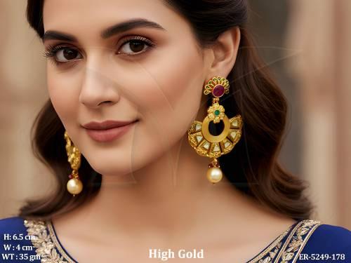 half chand polo moti drop earrings detail
