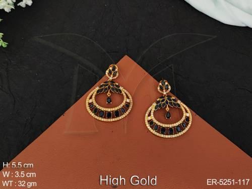 fancy stylish  beautiful leaf design chand bali party wear earring